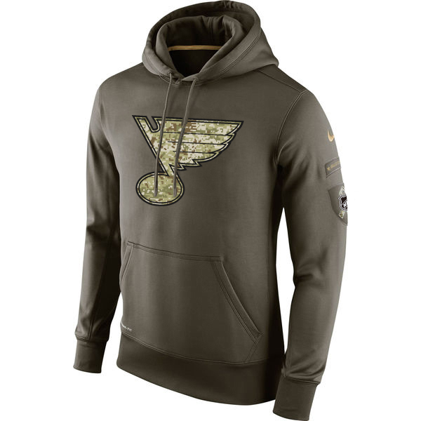 Men NHL St.Louis Blues Nike Olive Salute To Service KO Performance Hoodie Green->florida panthers->NHL Jersey